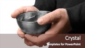  Presentation with money - Presentation theme having helping needy - poor man begging for money background and a tawny brown colored foreground