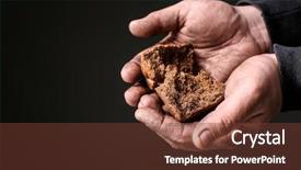  Presentation with holding puzzle pieces - Presentation enhanced with helping needy - poor man holding pieces background and a tawny brown colored foreground