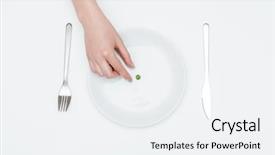  Presentation with misery - Slides featuring misery - top view of young woman background and a white colored foreground