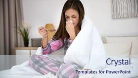  Presentation with eating disorders - Beautiful slide deck featuring tissue disorders - unhappy woman after breakup eating backdrop and a sky blue colored foreground