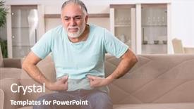  Presentation with uae old man - Amazing presentation theme having gastointestinal - white bearded old man suffering backdrop and a coral colored foreground