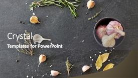  Presentation with salt food - PPT theme with food-culinary-and-eating-concept background and a dark gray colored foreground