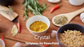  Presentation with culinary - PPT theme with food-culinary-and-eating-concept background and a red colored foreground