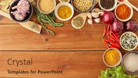  Presentation with food red - Colorful slides enhanced with food-culinary-and-eating-concept backdrop and a gold colored foreground