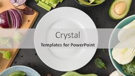  Presentation with slate - Colorful PPT layouts enhanced with food-culinary-and-healthy-eating backdrop and a light gray colored foreground