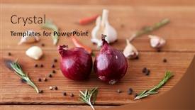  Presentation with culinary - PPT theme featuring food-culinary-and-healthy-eating background and a coral colored foreground