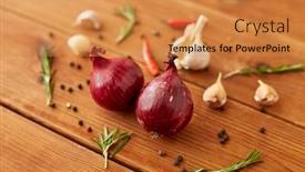  Presentation with food red - PPT theme consisting of food-culinary-and-healthy-eating background and a gold colored foreground