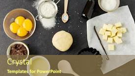  Presentation with culinary - Presentation theme enhanced with food-culinary-and-recipe-concept background and a tawny brown colored foreground