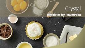  Presentation with culinary - Colorful presentation theme enhanced with food-culinary-and-recipe-concept backdrop and a violet colored foreground