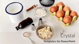  Presentation with baking tools - Presentation enhanced with food-culinary-and-recipe-concept background and a soft green colored foreground