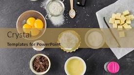  Presentation with culinary - Cool new PPT theme with food-culinary-and-recipe-concept backdrop and a gold colored foreground