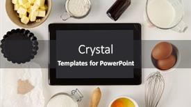  Presentation with food technology - Cool new presentation theme with food-culinary-and-technology-concept backdrop and a dark gray colored foreground