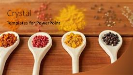  Presentation with culinary - Colorful slide deck enhanced with food-culinary-and-unhealthy-eating backdrop and a gold colored foreground