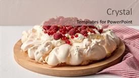  Presentation with baking cake - Cool new PPT layouts with food-culinary-baking-and-cooking backdrop and a coral colored foreground