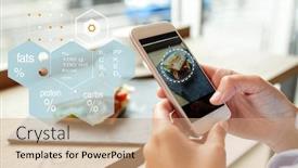  Presentation with food technology - Presentation design with food-culinary-technology-and-people background and a coral colored foreground