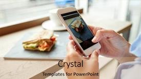  Presentation with food technology - PPT theme with food culinary technology and people background and a coral colored foreground