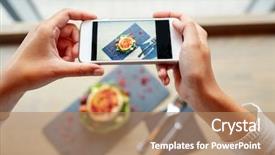  Presentation with food technology - Presentation theme having food culinary technology and people background and a coral colored foreground