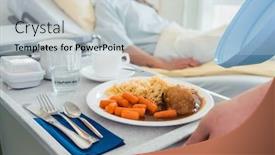 Presentation with hospital bed - Theme with food-delivered-to-a-patient background and a light gray colored foreground