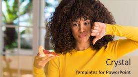  Presentation with ready to eat meal delivery - Theme having food delivery - african american woman ready background and a gold colored foreground