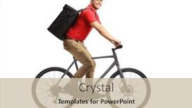  Presentation with food delivery - Theme enhanced with food-delivery-man background and a soft green colored foreground