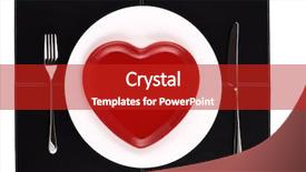  Presentation with food red - Beautiful presentation featuring food design - empty white and red heart backdrop and a crimson colored foreground