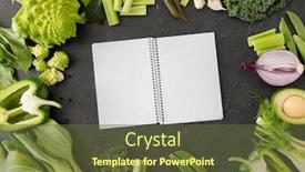  Presentation with diary - Beautiful presentation featuring food-diet-and-healthy-eating backdrop and a tawny brown colored foreground