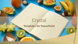  Presentation with blue food - PPT layouts having food-diet-and-healthy-eating background and a lemonade colored foreground