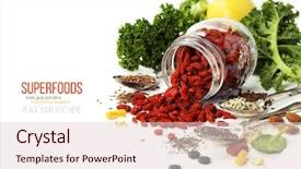  Presentation with superfoods - Presentation theme having food diet vegetarian or clean background and a lemonade colored foreground