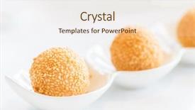  Presentation with dim sum - PPT layouts featuring food dimsum - chinese dim sum fried sesame background and a sky blue colored foreground