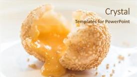  Presentation with dim sum - PPT layouts with food dimsum - chinese dim sum fried sesame background and a lemonade colored foreground