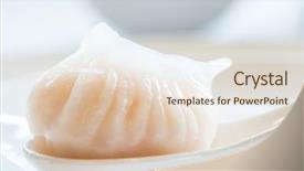  Presentation with dim sum - Presentation theme enhanced with food dimsum - chinese dim sum hagao background and a lemonade colored foreground