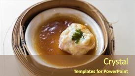  Presentation with dim sum - Theme with food dimsum - chinese dim sum in wooden background and a tawny brown colored foreground