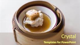  Presentation with dim sum - PPT layouts featuring food dimsum - chinese dim sum in wooden background and a tawny brown colored foreground