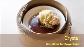  Presentation with dim sum - Beautiful presentation theme featuring food dimsum - chinese dim sum in wooden backdrop and a tawny brown colored foreground