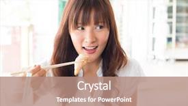  Presentation with dim sum - Slides enhanced with food dimsum - eating rice noodle roll chee background and a coral colored foreground