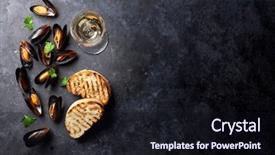  Presentation with jesus body bread and wine - Beautiful slide deck featuring bread toasts and white wine backdrop and a wine colored foreground