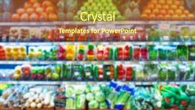  Presentation with distribution - Amazing presentation design having food distribution - blurred pronounced background of store backdrop and a red colored foreground