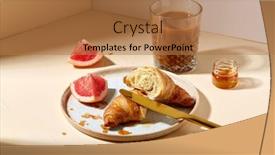  Presentation with croissant - Amazing slide set having food-drink-and-eating-concept backdrop and a coral colored foreground