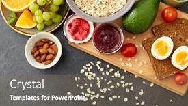  Presentation with food fruits jam - Slide deck with food-eating-and-breakfast-concept background and a violet colored foreground