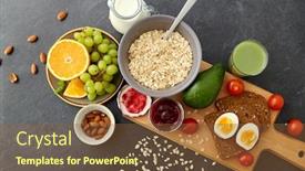  Presentation with nuts milk - Slide deck having food-eating-and-breakfast-concept background and a tawny brown colored foreground