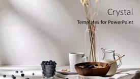  Presentation with kitchen towel - Slide set enhanced with food-eating-and-breakfast-concept background and a light gray colored foreground