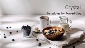  Presentation with kitchen towel - Cool new PPT layouts with food-eating-and-breakfast-concept backdrop and a light gray colored foreground