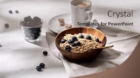  Presentation with kitchen towel - Presentation theme consisting of food-eating-and-breakfast-concept background and a light gray colored foreground
