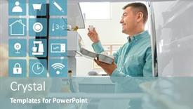  Presentation with blue food - Colorful slide set enhanced with food-eating-and-diet-concept backdrop and a light blue colored foreground