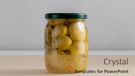  Presentation with mushrooms - Slides enhanced with food-eating-and-preserve-concept background and a gold colored foreground