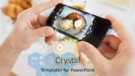  Presentation with nutritional value - PPT layouts with food-eating-and-technology-concept background and a coral colored foreground