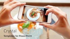  Presentation with food technology - PPT layouts having food-eating-technology-culinary background and a coral colored foreground