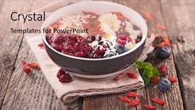  Presentation with smoothie - Presentation theme consisting of food energy balance - smoothie bowl with berry background and a lemonade colored foreground