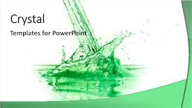  Presentation with white and green generic - PPT layouts enhanced with food energy flow - green liquid splash on white background and a white colored foreground