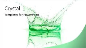  Presentation with white and green generic - PPT layouts enhanced with food energy flow - green liquid splash on white background and a white colored foreground